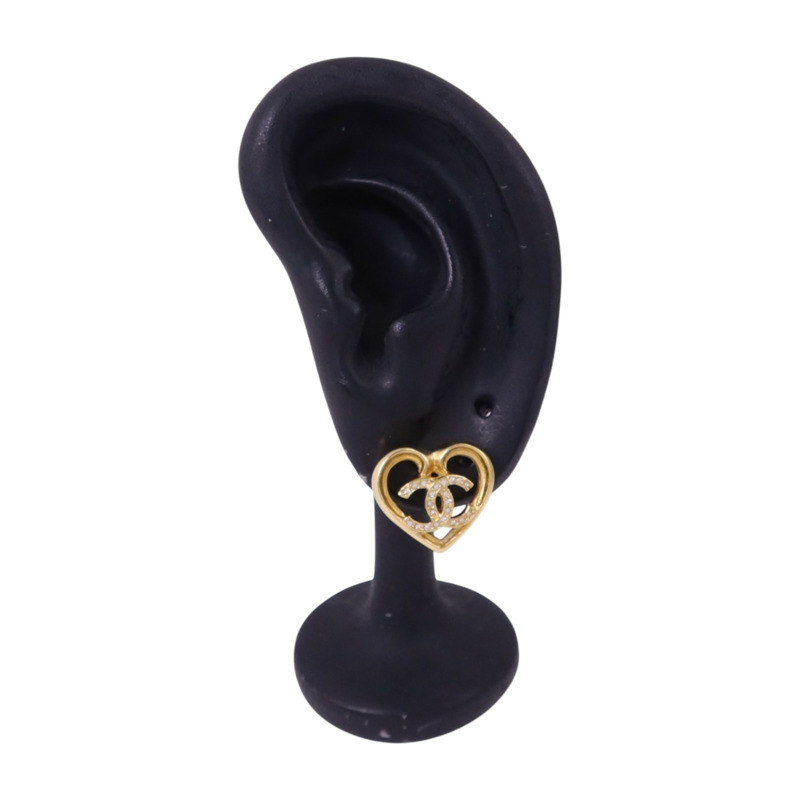 CHANEL 金屬/水鑽Earrings金扣耳環-7