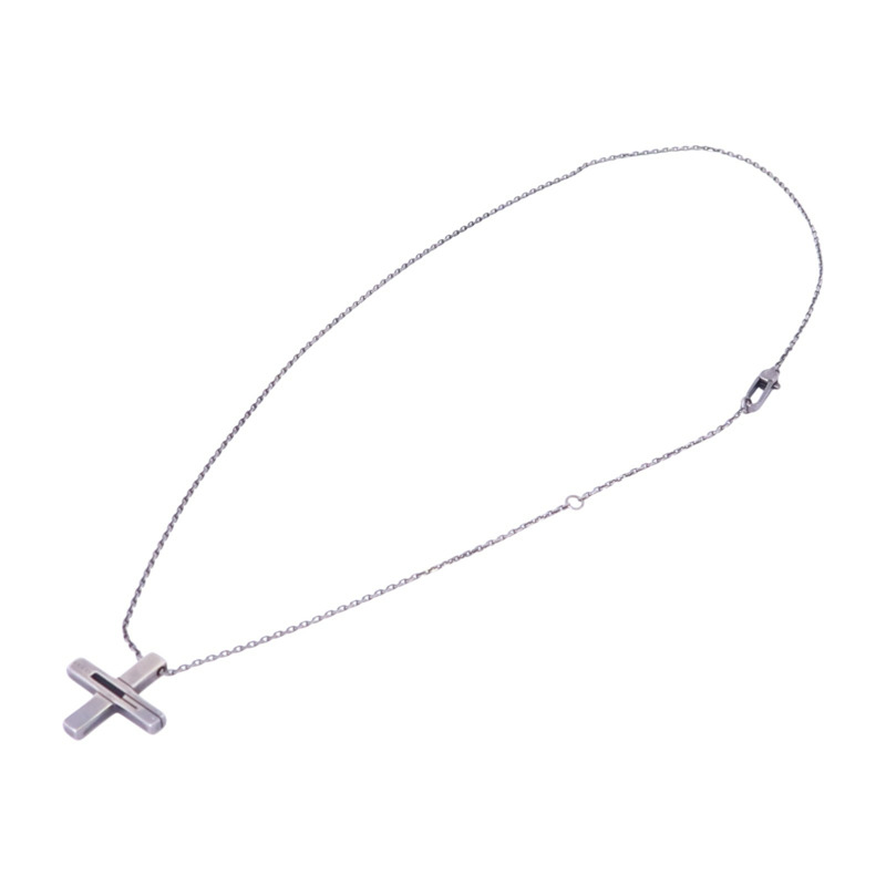 GUCCI 925純銀Cross Cutout G Necklace銀扣項鏈-2