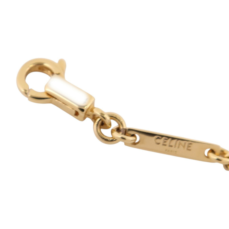 CELINE 金屬/仿珍珠Triomphe Multi Bracelet金扣手鏈-8