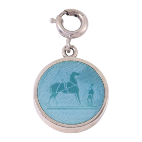 HERMES 金屬Vintage Horse Berlock銀扣掛飾