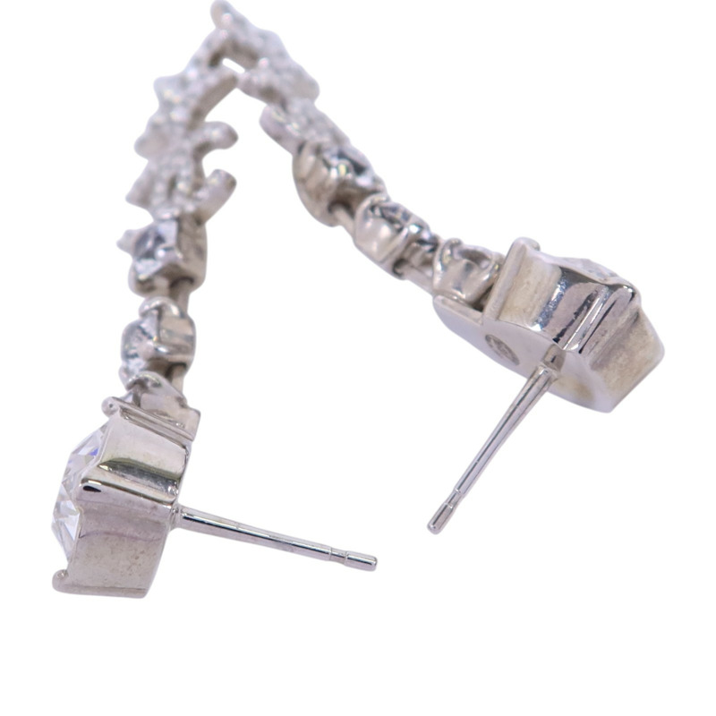 CHANEL 金屬/水鑽Earrings銀扣耳環-3