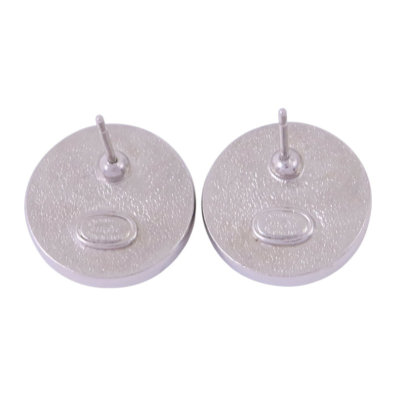 CHANEL 金屬/PVC/水鑽Earrings銀扣耳環-2