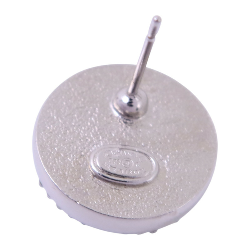 CHANEL 金屬/PVC/水鑽Earrings銀扣耳環-6