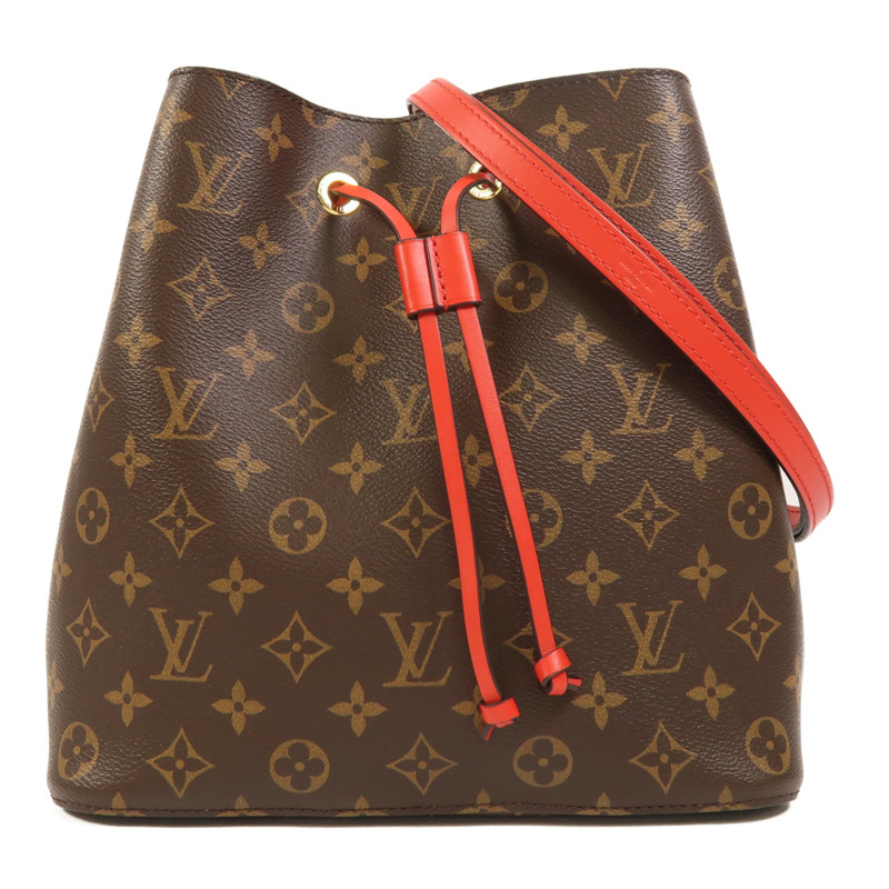 LOUIS VUITTON Monogram Neo Noe Bucket Bag金扣肩背袋Coquelicot-0