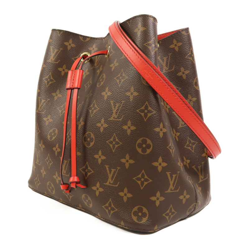 LOUIS VUITTON Monogram Neo Noe Bucket Bag金扣肩背袋Coquelicot-2