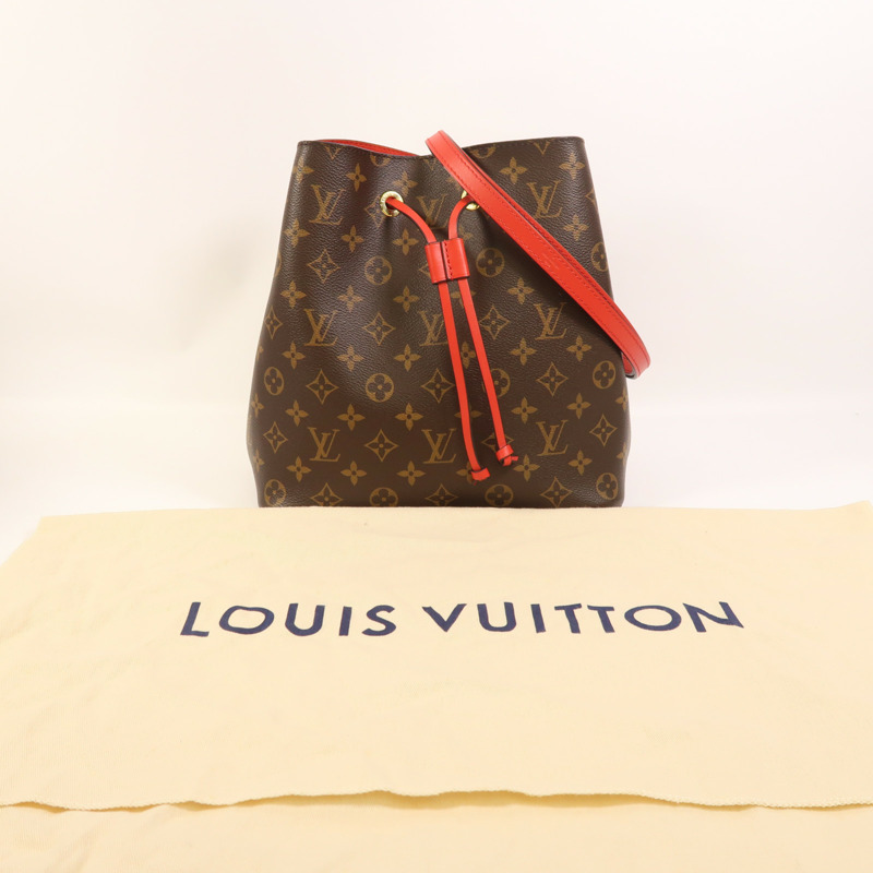 LOUIS VUITTON Monogram Neo Noe Bucket Bag金扣肩背袋Coquelicot-8