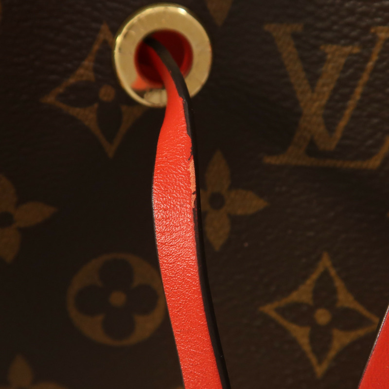 LOUIS VUITTON Monogram Neo Noe Bucket Bag金扣肩背袋Coquelicot-15
