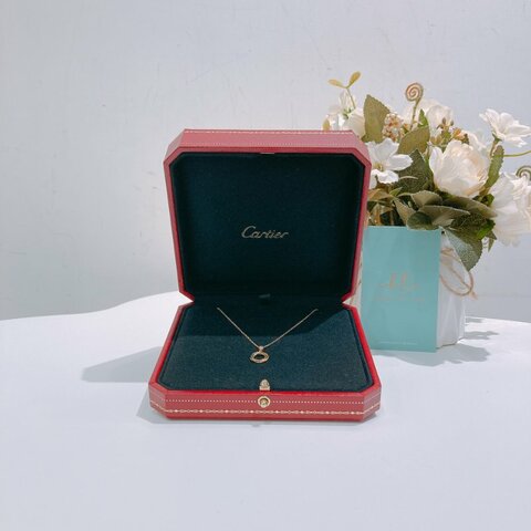 TW4713 Cartier 卡地亞 三色圈帶鑽 18k玫瑰金項鍊Trinty Diamond Au750 18k Gold/Sliver Necklace