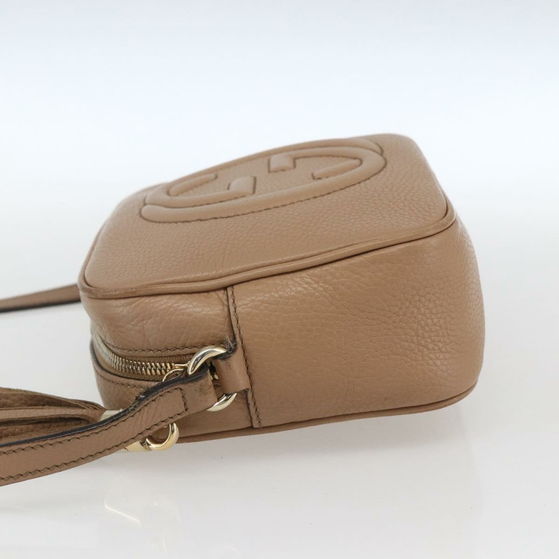【日本直送】GUCCI Soho 肩背包 皮革 米色 金色 308364 正品 bs32892-2