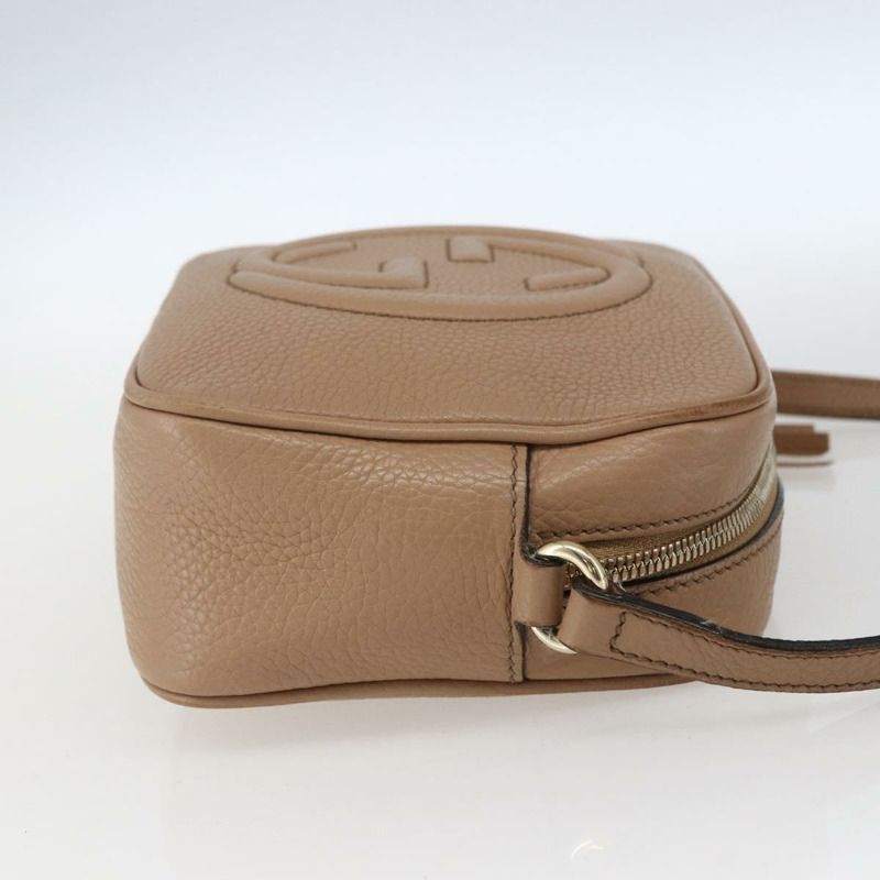 【日本直送】GUCCI Soho 肩背包 皮革 米色 金色 308364 正品 bs32892-3