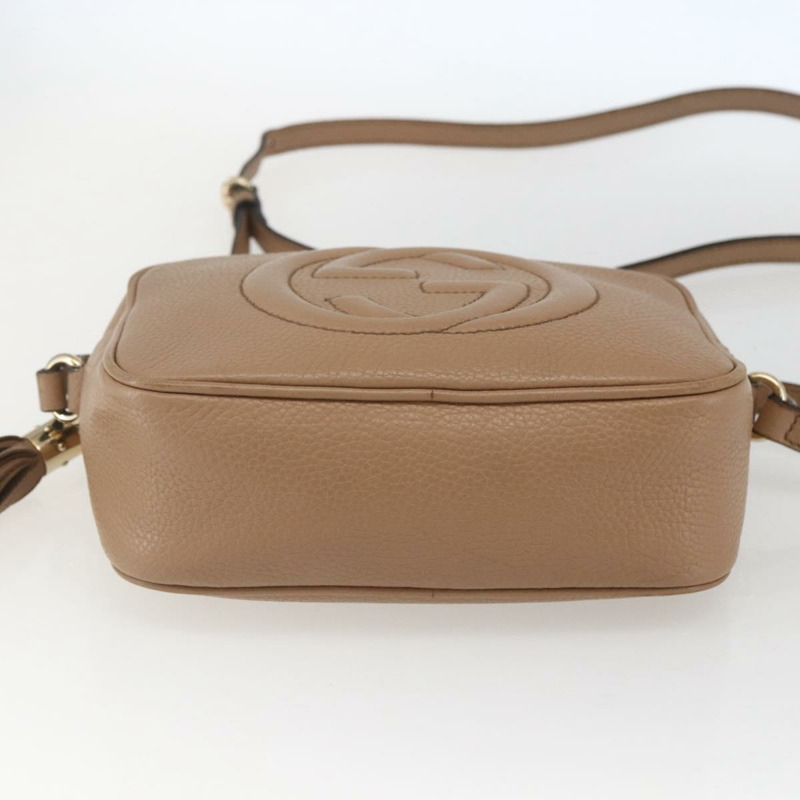 【日本直送】GUCCI Soho 肩背包 皮革 米色 金色 308364 正品 bs32892-4