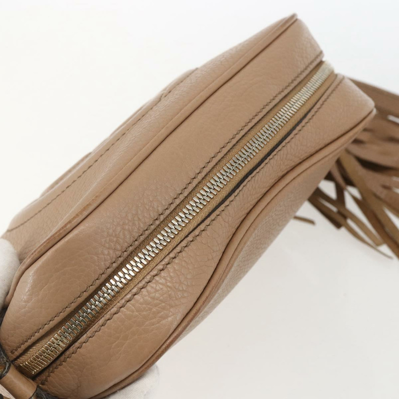 【日本直送】GUCCI Soho 肩背包 皮革 米色 金色 308364 正品 bs32892-5