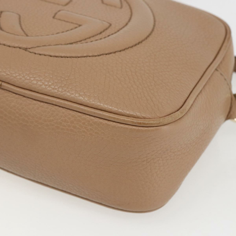 【日本直送】GUCCI Soho 肩背包 皮革 米色 金色 308364 正品 bs32892-7