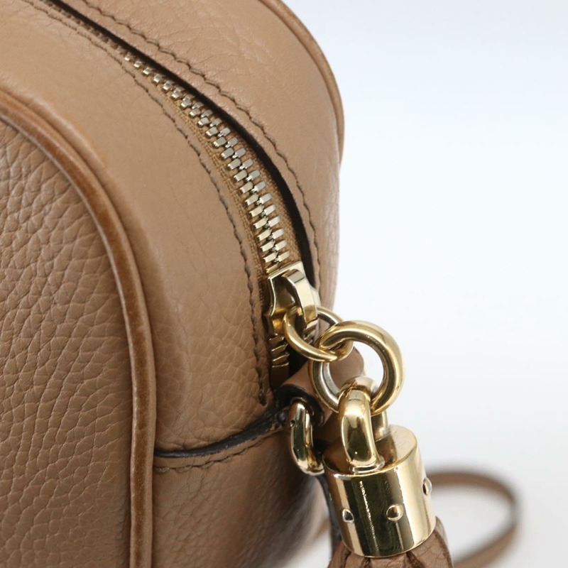 【日本直送】GUCCI Soho 肩背包 皮革 米色 金色 308364 正品 bs32892-8