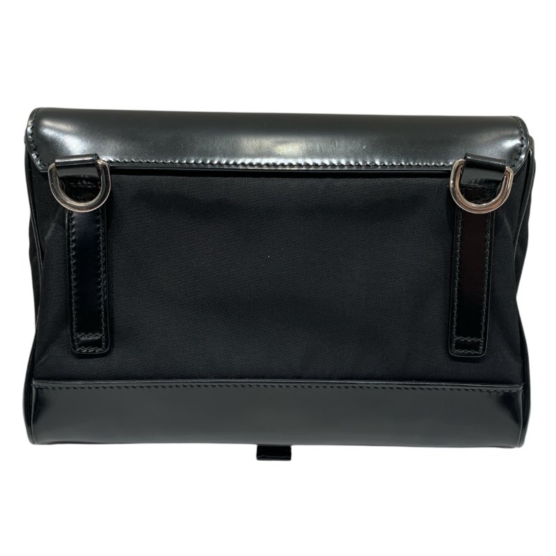 PRADA 普拉達 ECONYL 再生尼龍 側背包 手機包 黑色 銀釦-2