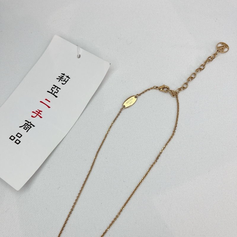 莉亞精品♡ LV M01234 鏤空花項鍊 金色 二手-3