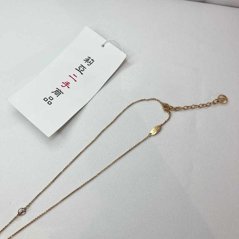 莉亞精品♡ LV M01234 鏤空花項鍊 金色 二手-4