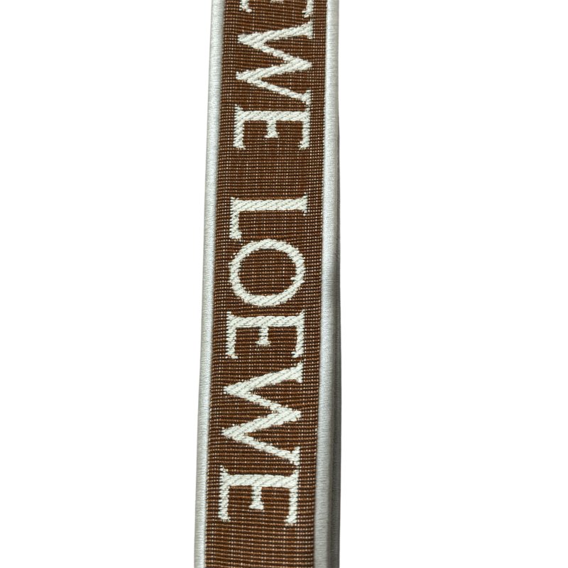 LOEWE CUBI 背帶LOGO側背包 棕色-10