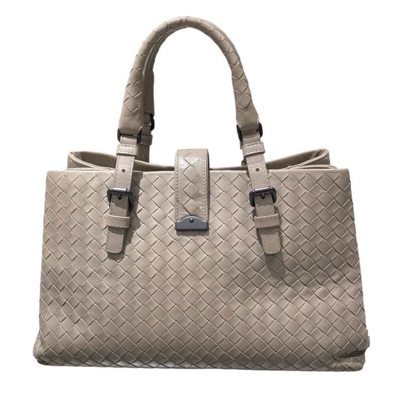 BOTTEGA VENETA LIGHT GREY ROMA 2WAY BAG 皮革編織包 手提/斜背兩用包-1