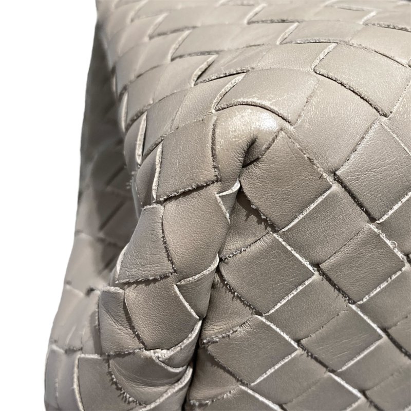 BOTTEGA VENETA LIGHT GREY ROMA 2WAY BAG 皮革編織包 手提/斜背兩用包-7