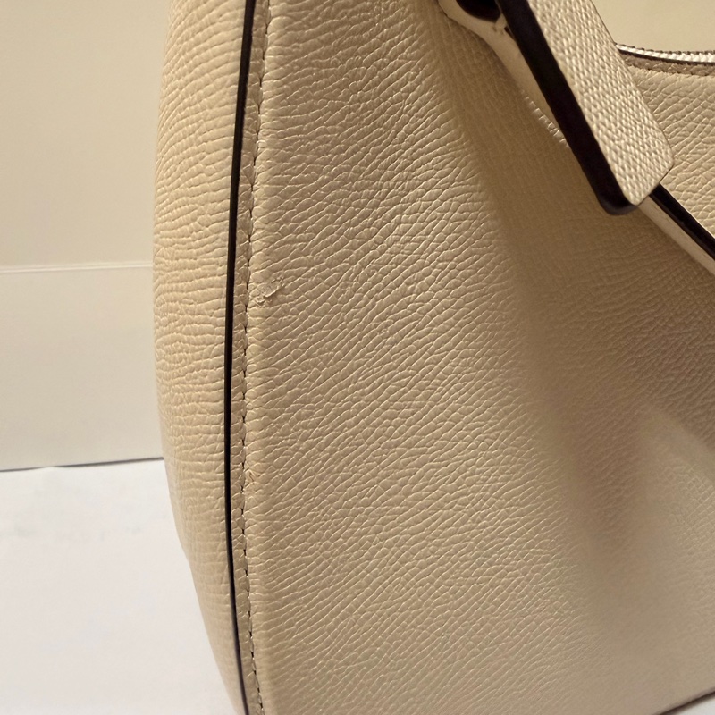 Coach Cary 單肩包 荔枝紋皮革 象牙白 附兩款肩袋-25