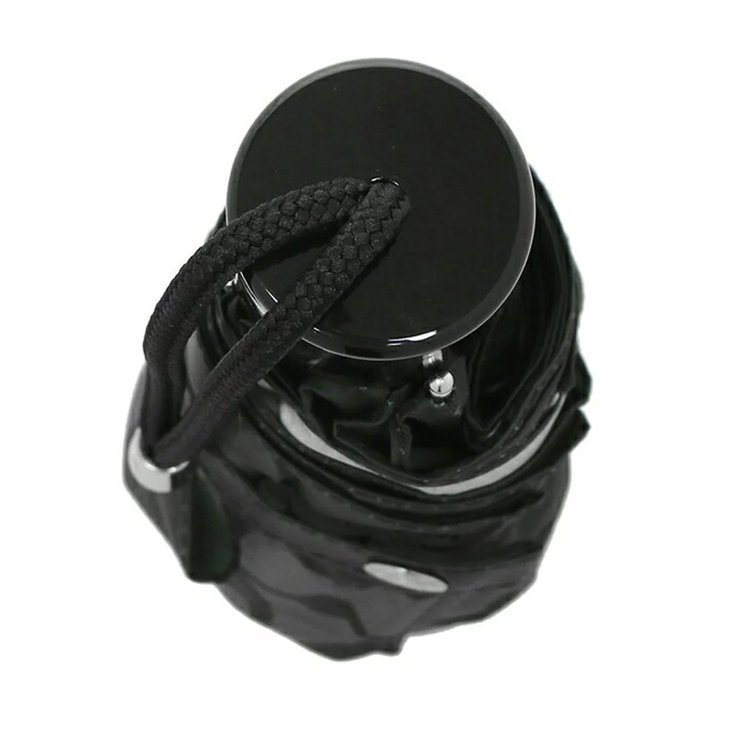 【COACH】滿版LOGO抗UV折疊傘-黑灰色-1