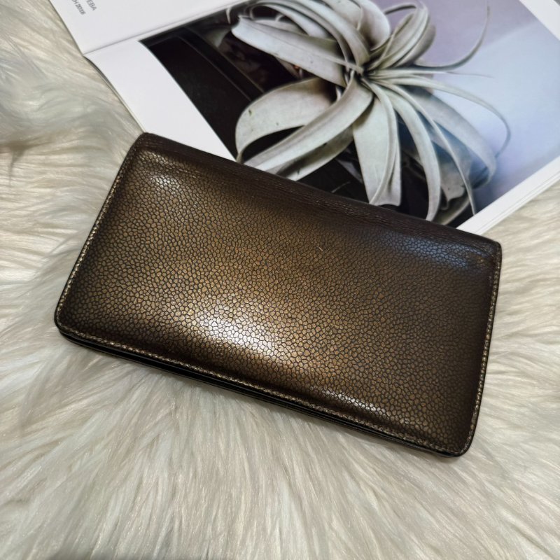 香奈兒 復古金色長夾-1