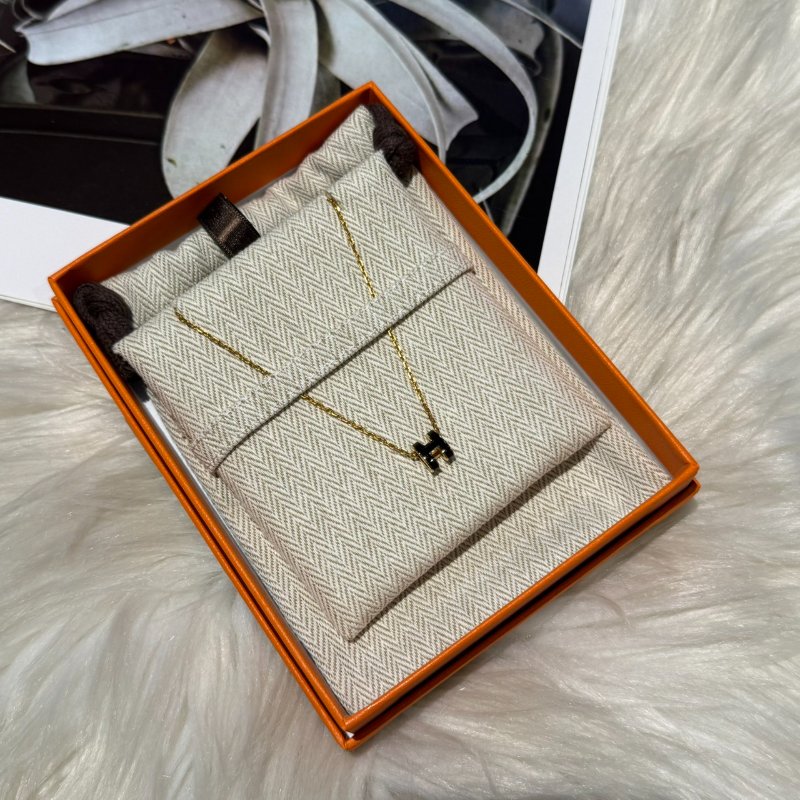 全新 愛馬仕 mini pop H 小H項鍊 黑金-0