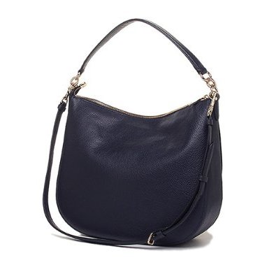 皮革手提/肩背兩用包-深藍色-1