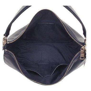 皮革手提/肩背兩用包-深藍色-3