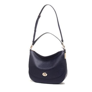 皮革手提/肩背兩用包-深藍色-4