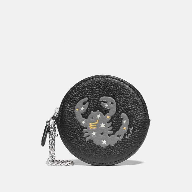 【COACH】圓形牛皮零錢包-天蠍座-1