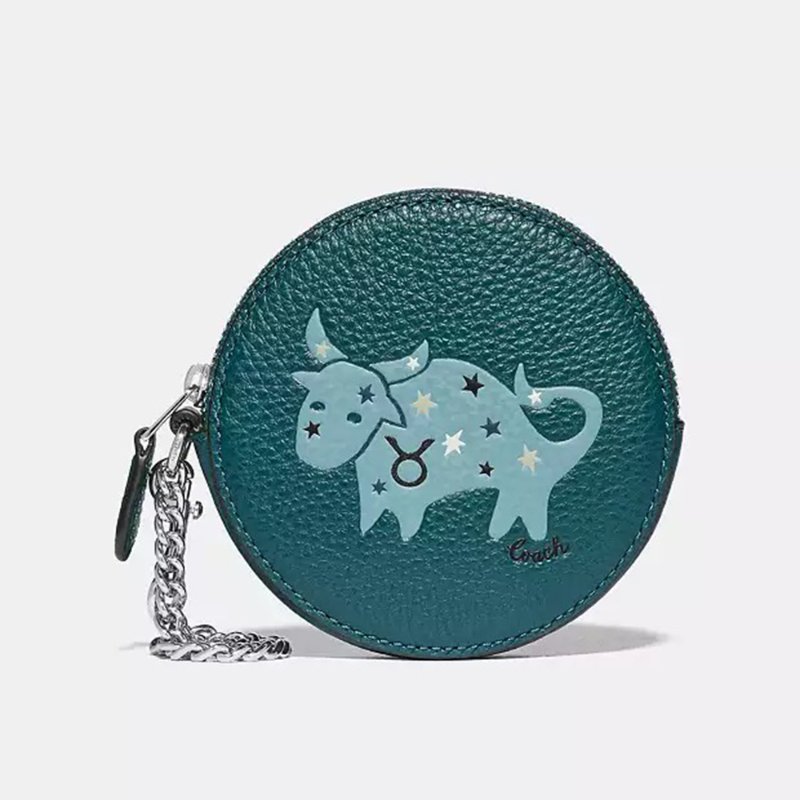 【COACH】圓形牛皮零錢包-金牛座-1