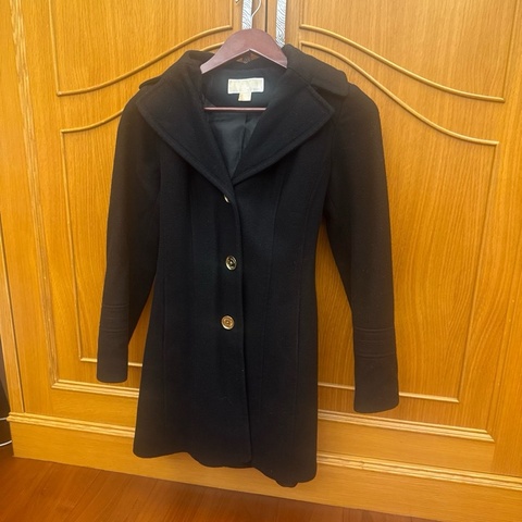 Michael Kors 黑色長版大衣 PS