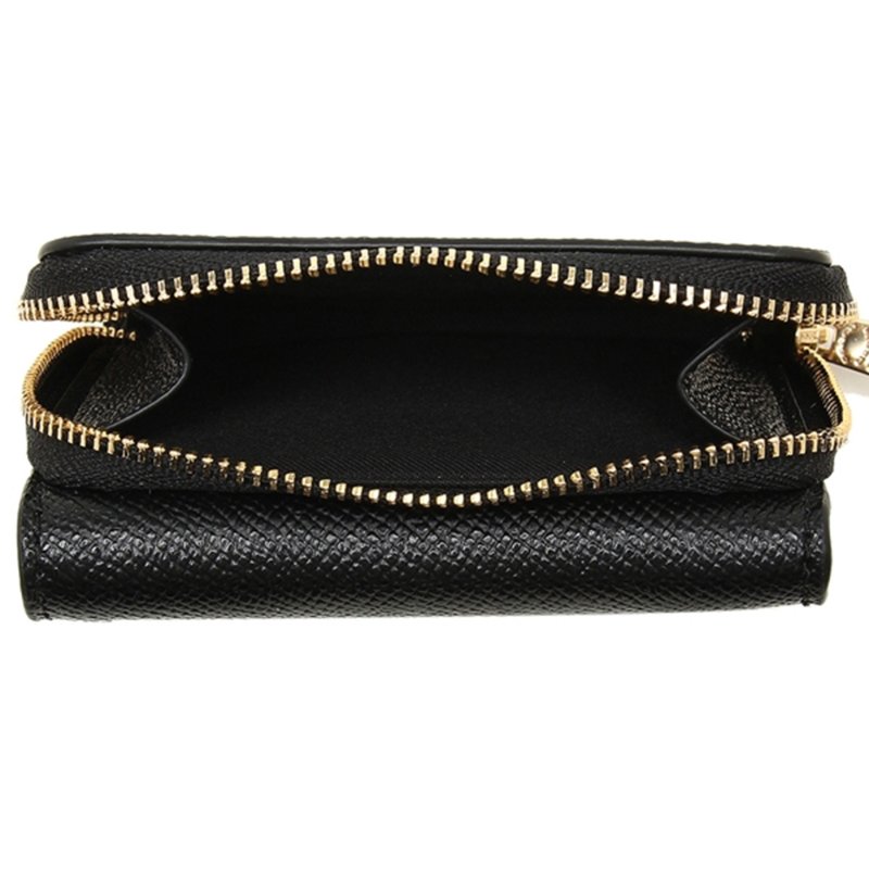 【COACH】防刮皮革三折短夾-黑色-2