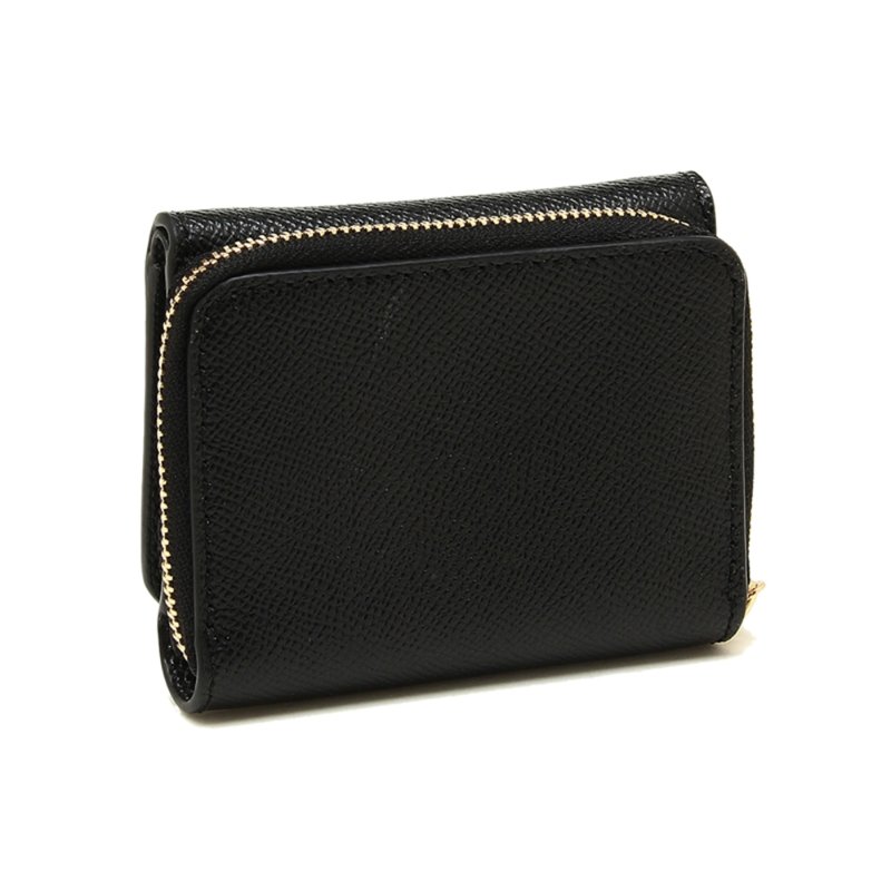 【COACH】防刮皮革三折短夾-黑色-3