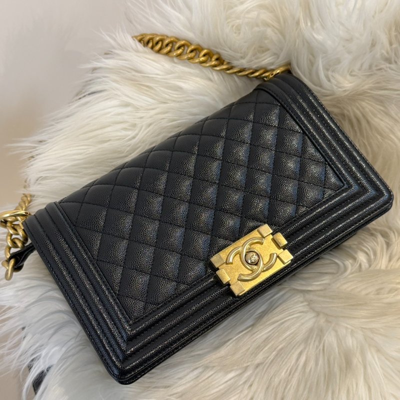 香奈兒 香奈兒黑金荔枝BOY  芯片-0