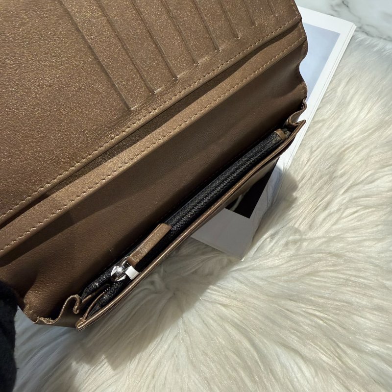 香奈兒 復古金色長夾-3