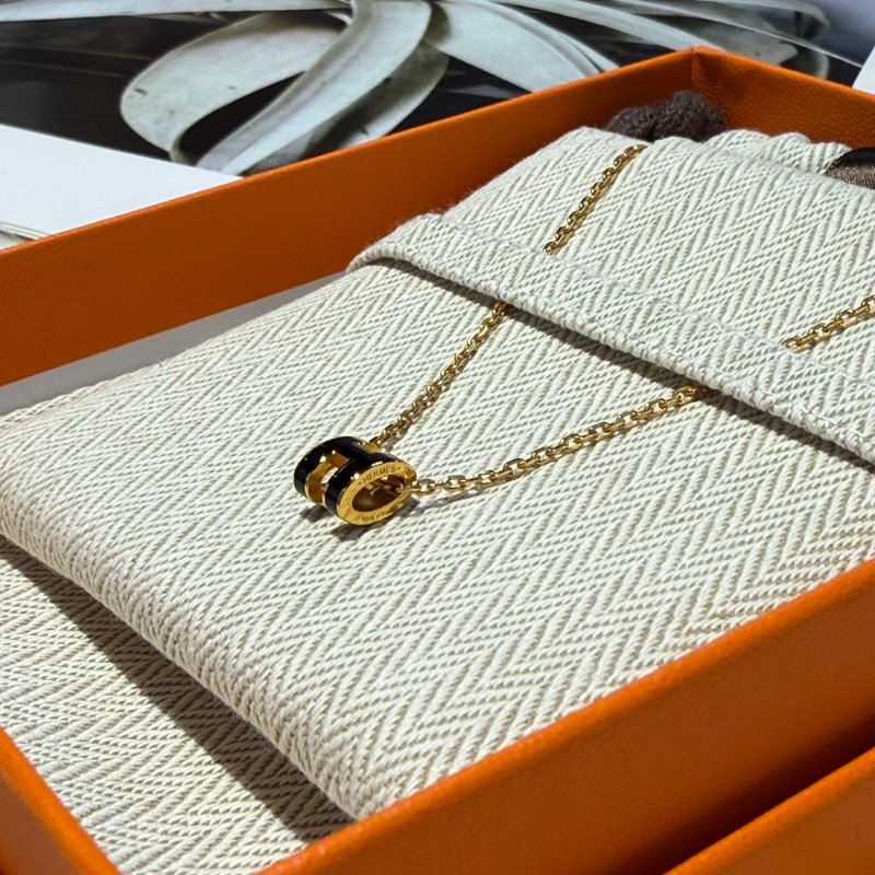 全新 愛馬仕 mini pop H 小H項鍊 黑金-3