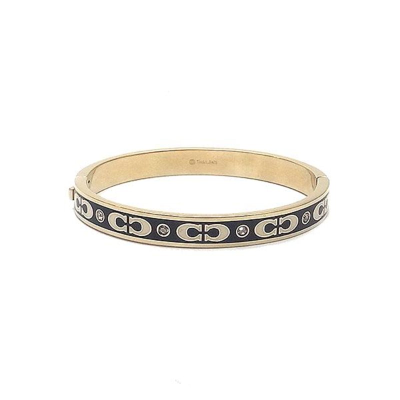 【COACH】C-LOGO手環-金/黑色-3