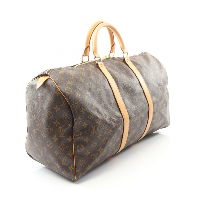 路易威登 Keepall 50 旅行手提包 M41426 Monogram 皮革 棕色 二手 LV-1