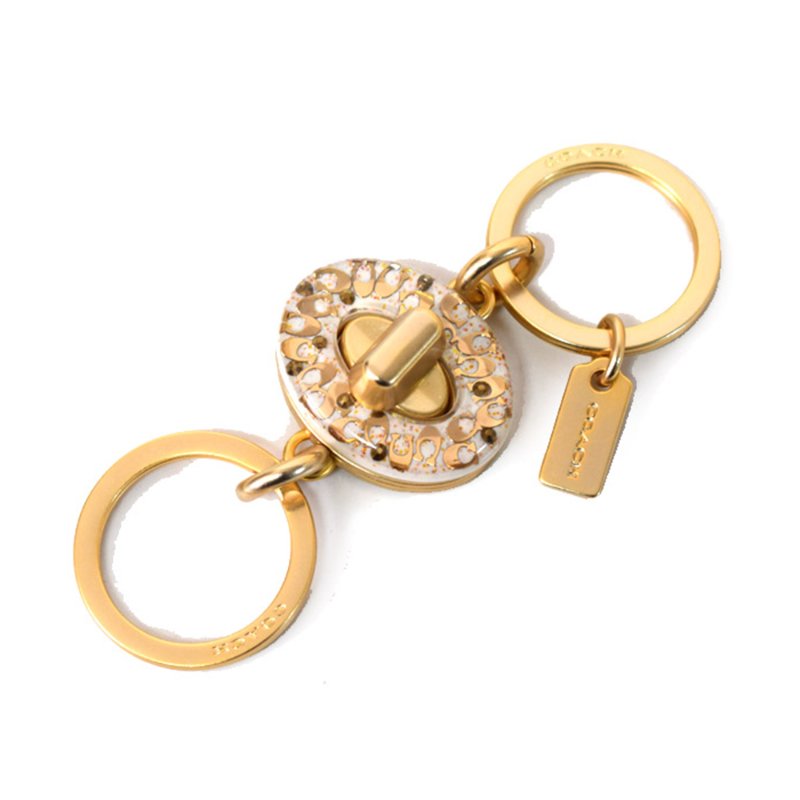 【COACH】白金雙環鑰匙圈-3