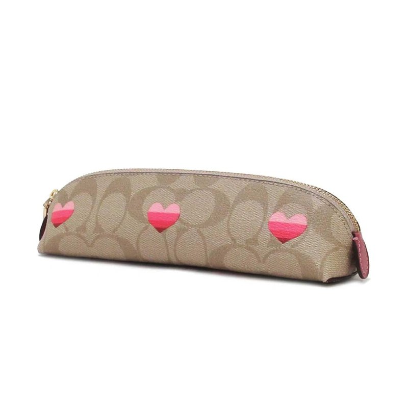 【COACH】C-LOGO印花筆帶/化妝包-愛心-3