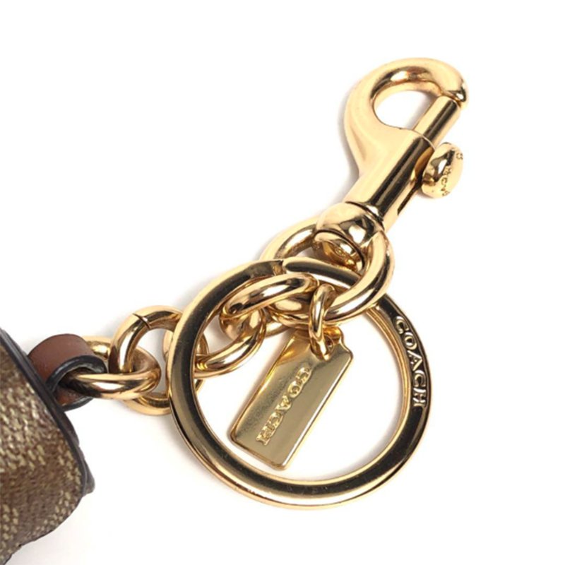 【COACH】素面皮革Ｌ型拉鍊手拿包-藍灰色-4