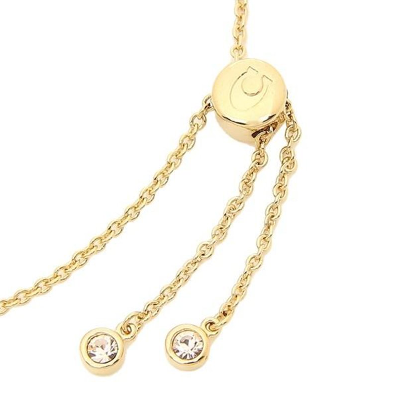 【COACH】晶鑽圓環手鍊-金色-3