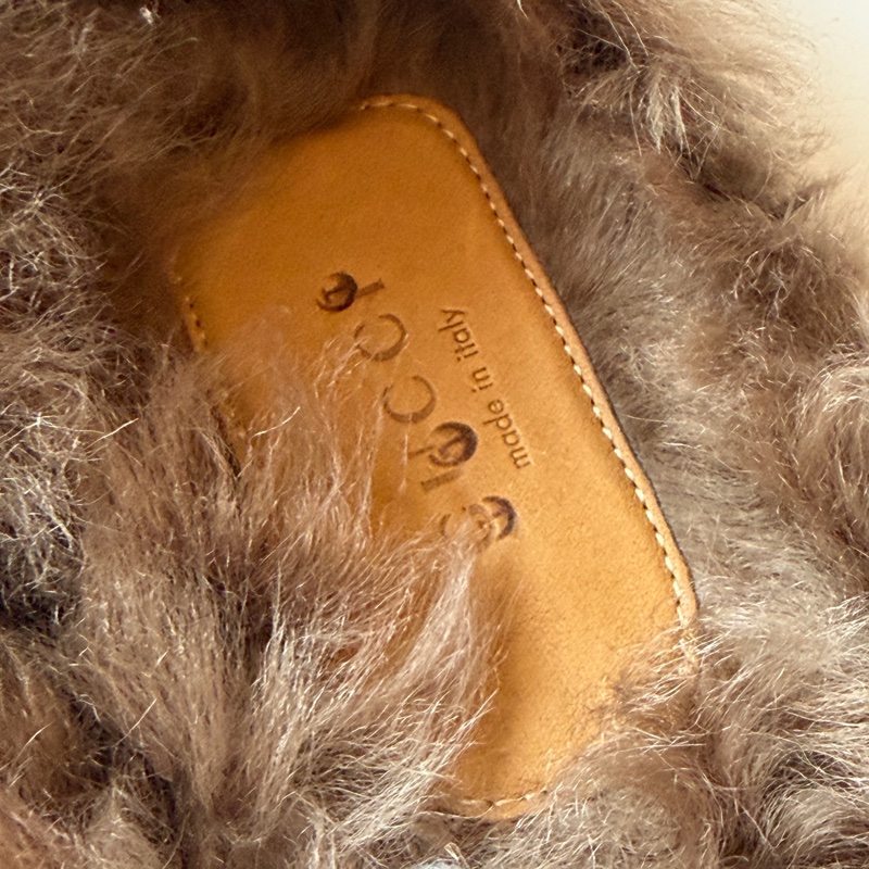 914intheair精品代購『全新閒置』Gucci 毛毛馬銜扣穆勒拖39-12