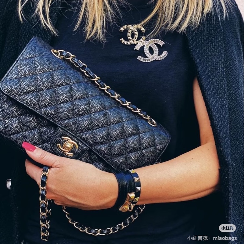全配❤️ 香奈兒 #深海藍 #荔枝牛皮 #cf25 #中號-0