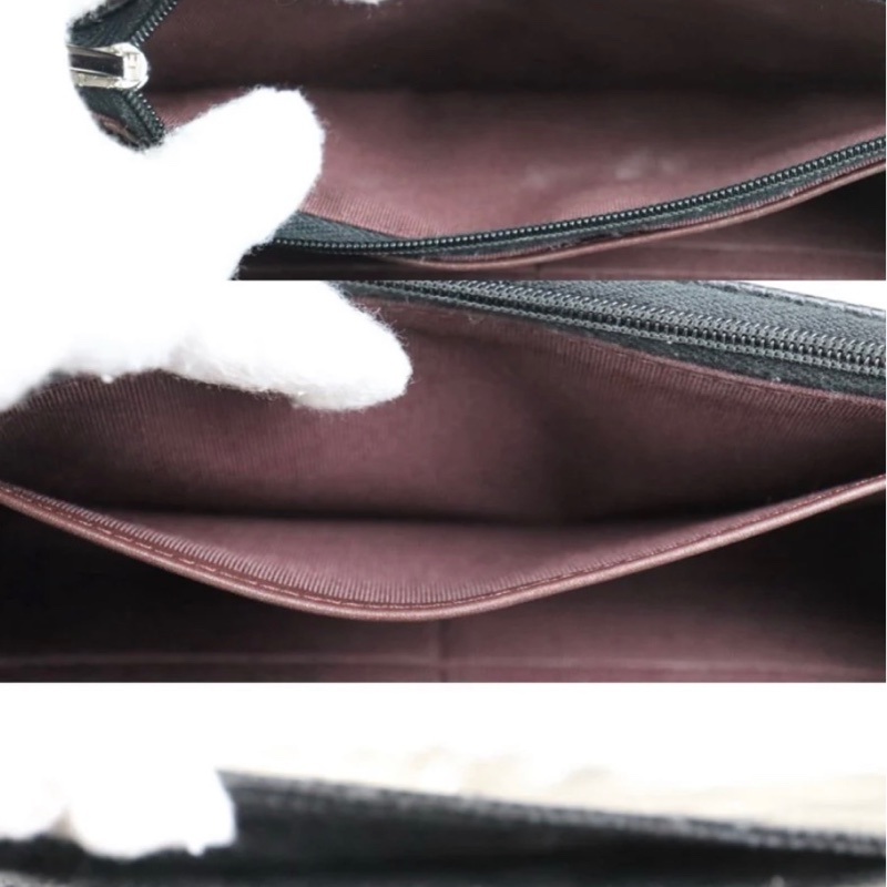 「JL精品代購」 98新 Chanel 香奈兒 Woc 荔枝牛皮 黑銀-10