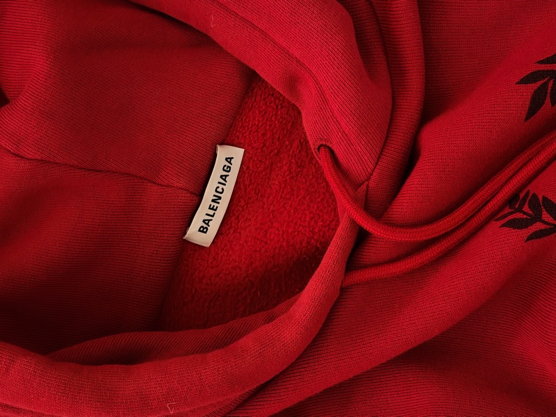 BALENCIAGA | 中性款品牌Logo帽T/ 暗紅-4