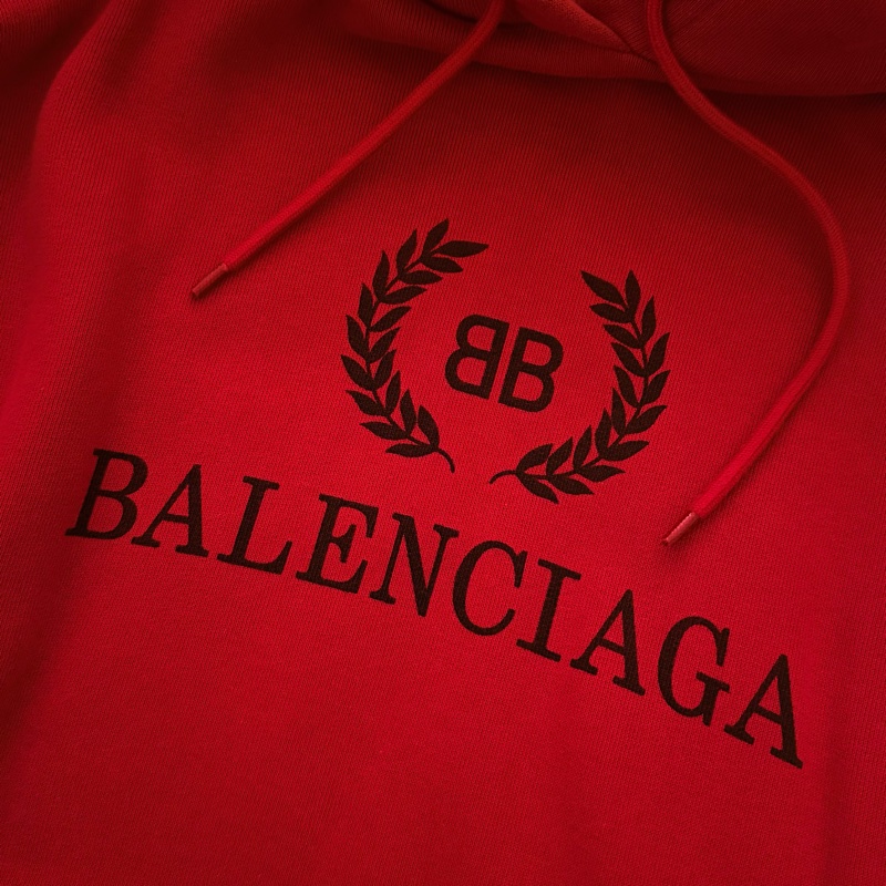 BALENCIAGA | 中性款品牌Logo帽T/ 暗紅-5